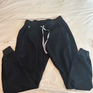 FIGS Black Jogger Pants with Drawstring